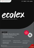 ecolex - Fachzeitschrift für Wirtschaftsrecht Erscheint monatlich, Preis: jährl. inkl. Versand Inland