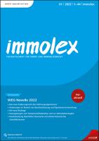 immolex - Neues Miet- und Wohnrecht Erscheint monatlich, Preis: jährl. inkl. Versand Inland
