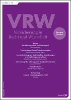 VRW - Versicherung in Recht und Wirtschaft Jahresabo 4 Hefte Inland