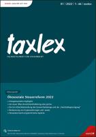 taxlex - Fachzeitschrift für Steuerrecht Erscheint monatlich, Preis: jährlich inkl. Versand Inland