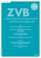 ZVB - Zeitschrift für Vergaberecht und Bauvertragsrecht. Kennenlern-Abo 3 Hefte, Preis: inkl. Versand